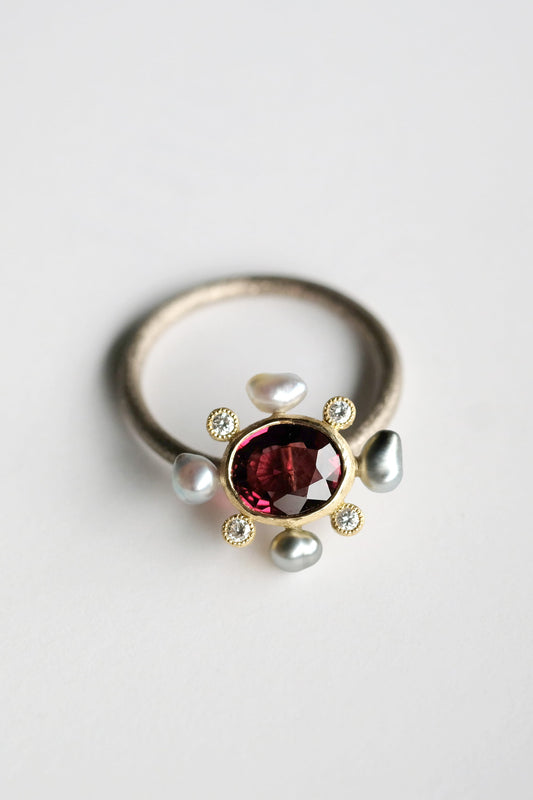 One Rhodolite Garnet Ring