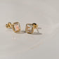 Rainbow Moonstone Square Stud Earrings (ERMS-LT01)