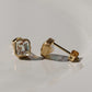 Rainbow Moonstone Square Stud Earrings (ERMS-LT01)