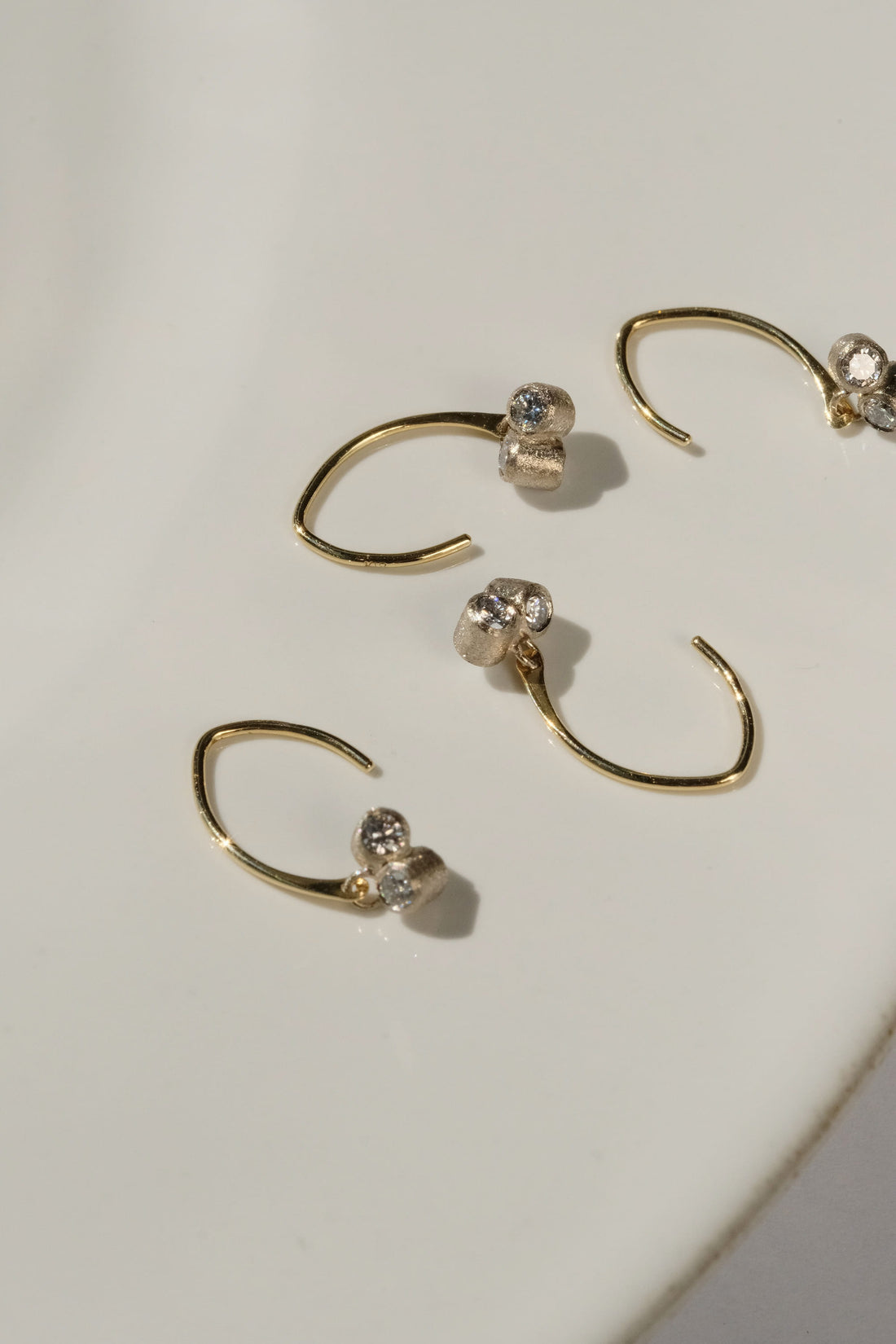 Star Double Diamond Drop Earrings