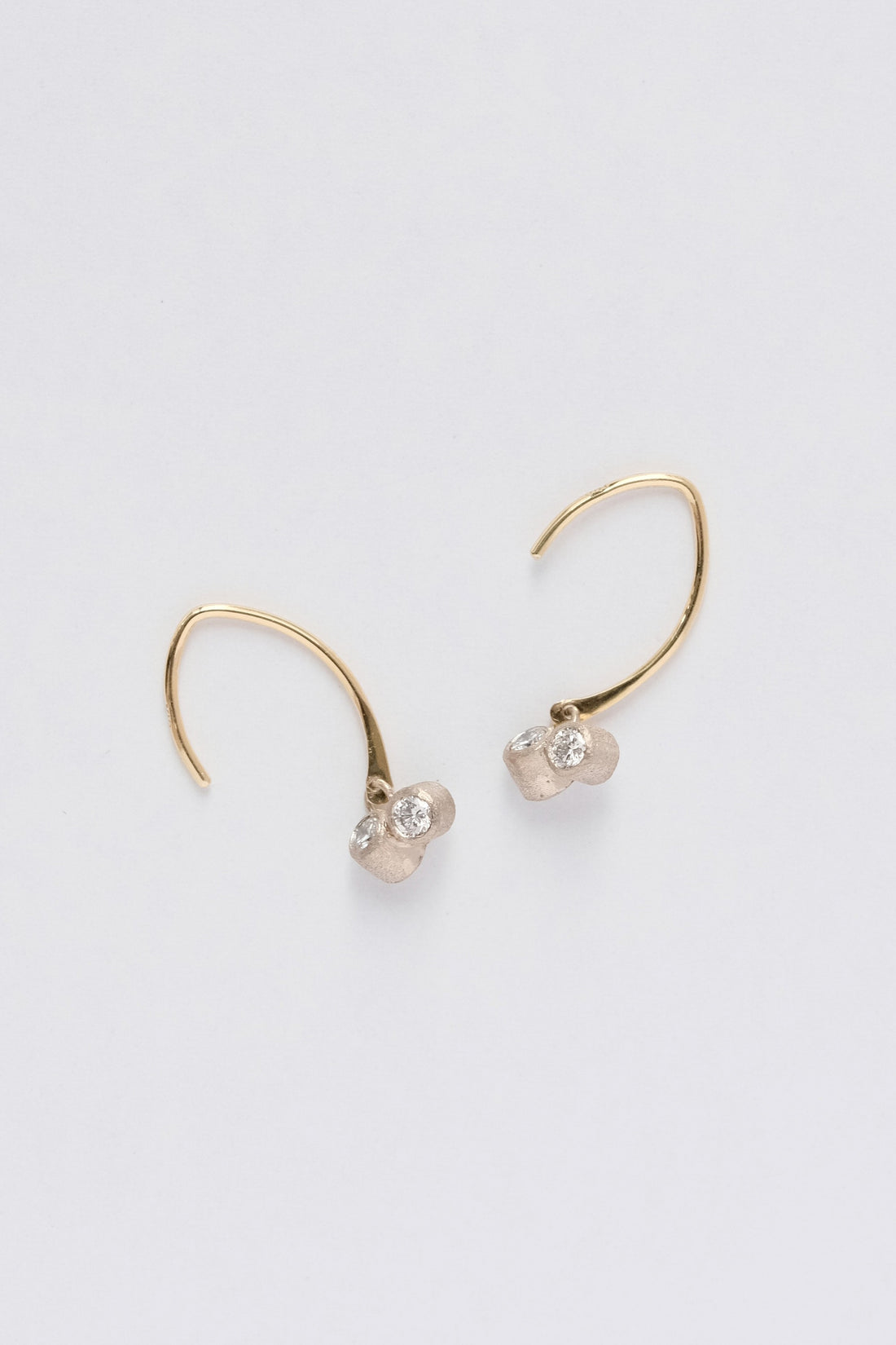 Star Double Diamond Drop Earrings