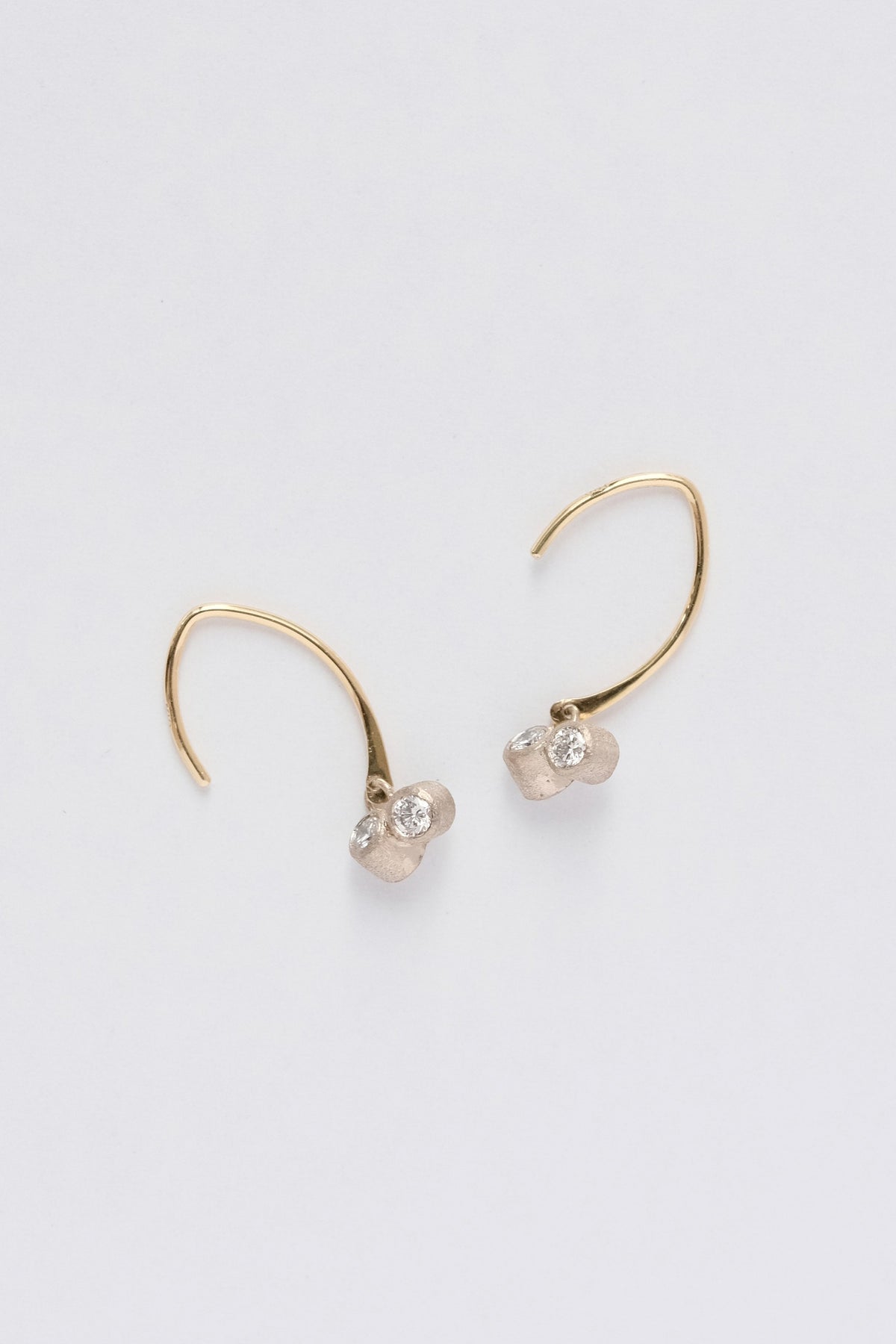 Star Double Diamond Drop Earrings