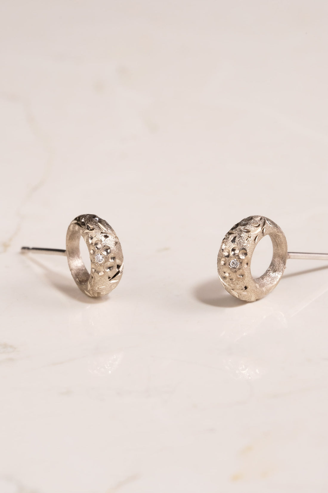 Marguerite White Gold Diamond Earrings