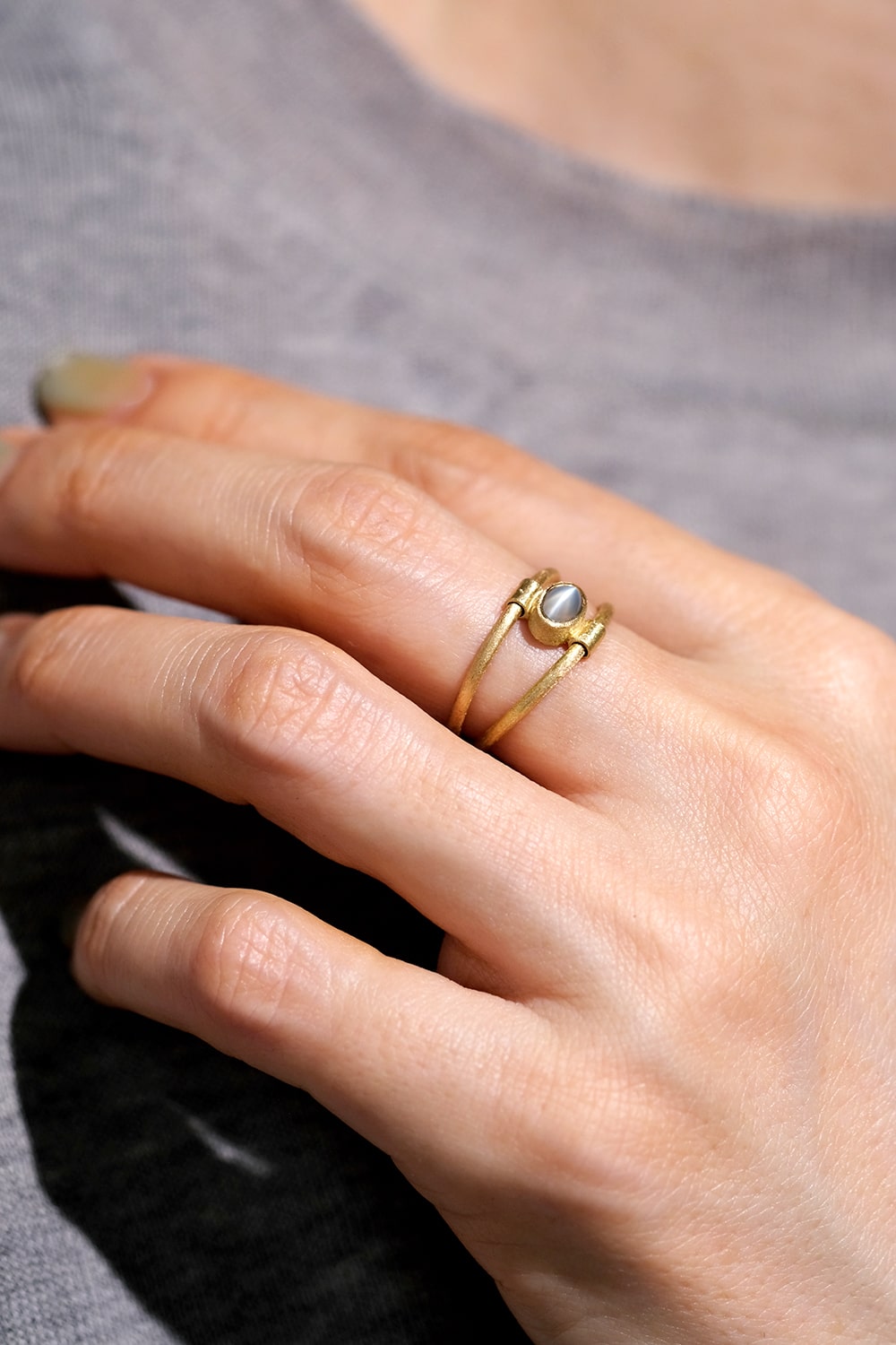 Orbit Alexandrite Cat's Eye Double Ring