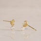 Grape Diamond & Akoya Pearl Yellow Gold Earrings