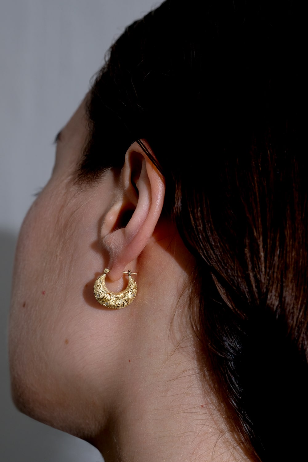 Arabesque Diamond Yellow Gold Earrings