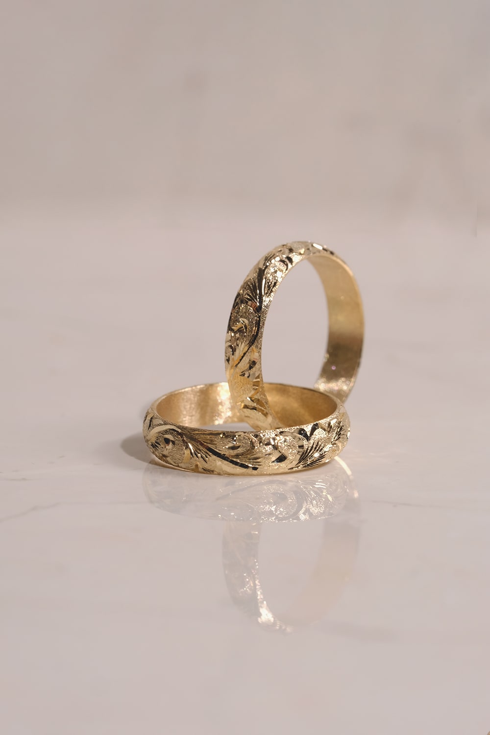 Arabesque White Gold Twin Ring