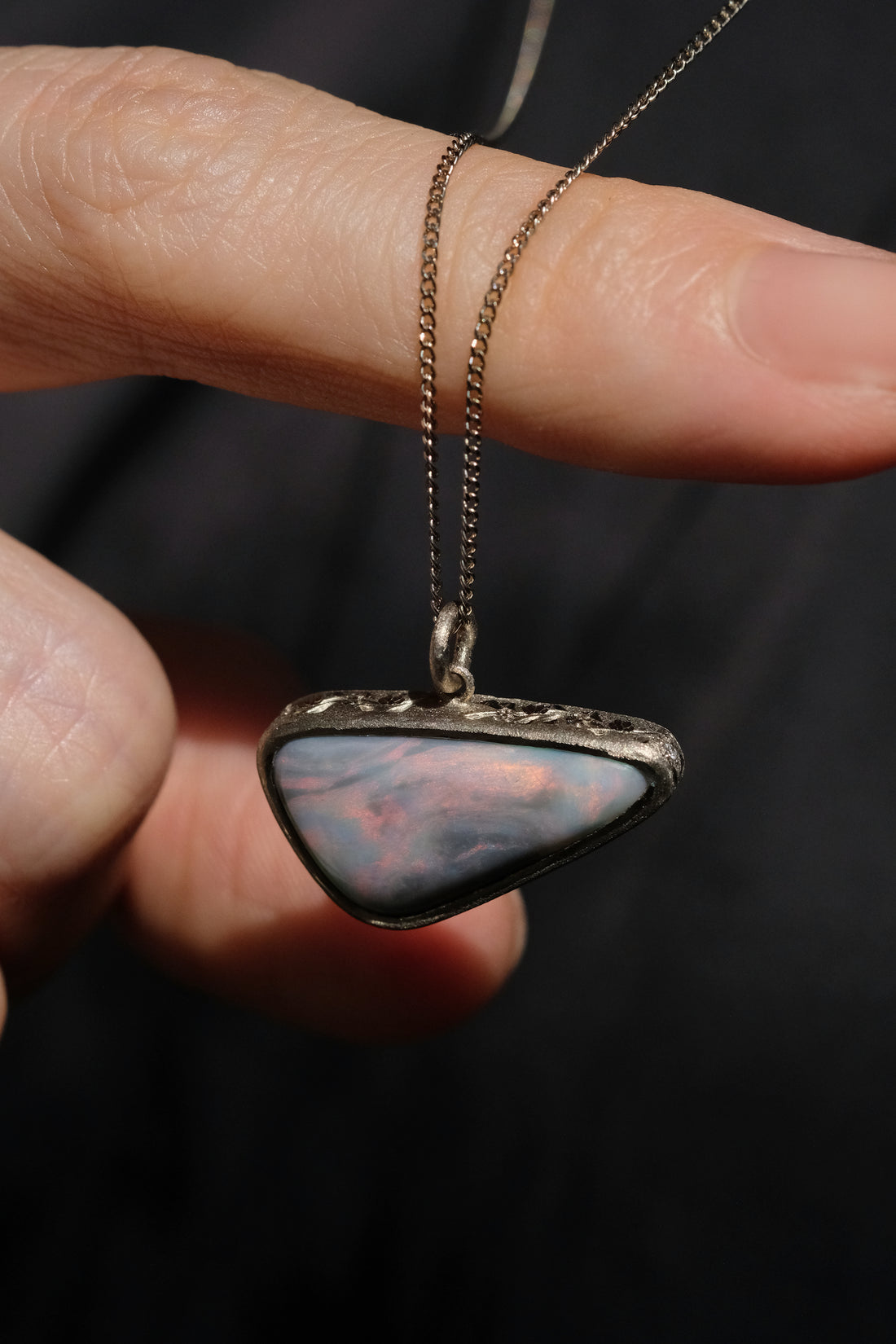 Water Tree Black Opal Necklace