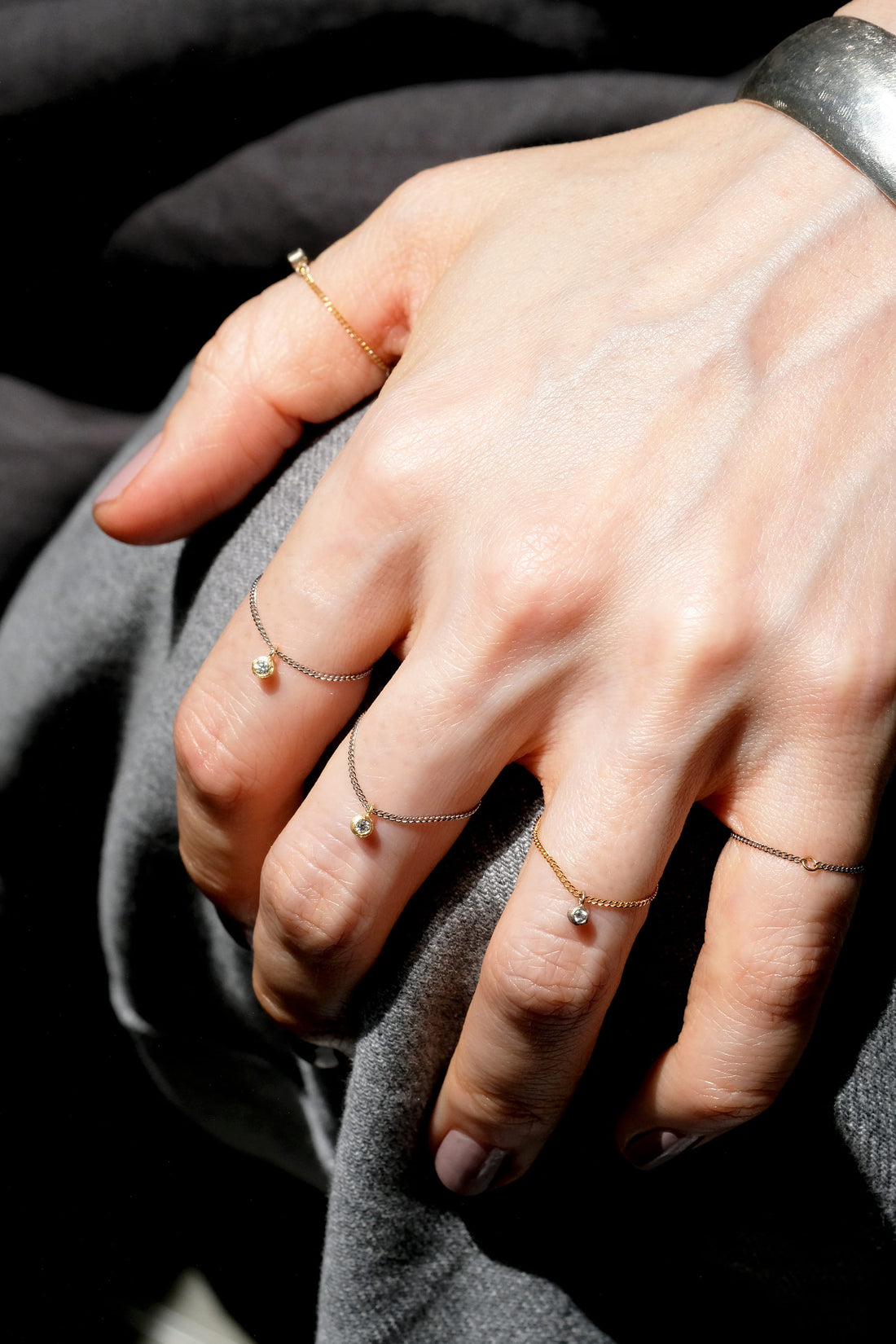 Full Moon Diamond Chain Ring