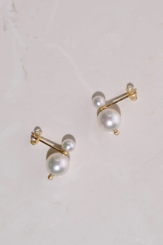 Double Akoya Pearl Earrings