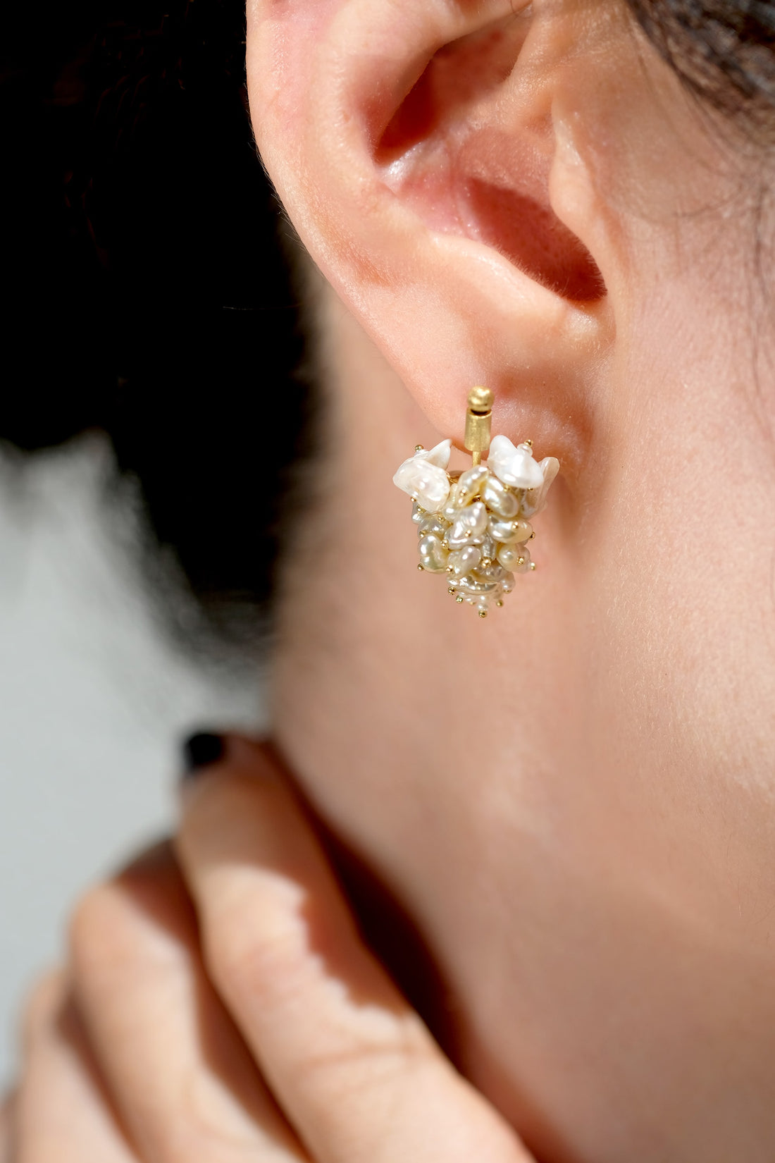 Axis Akoya Keshi Pearl Fringe Earrings