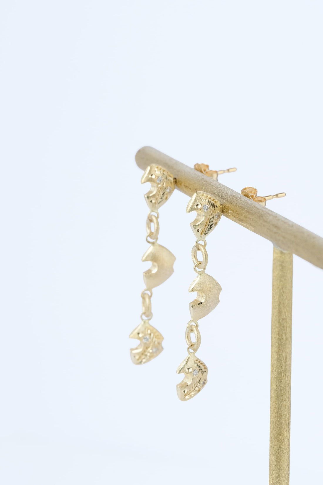 Grape Yellow Gold Tiered Drop Earrings