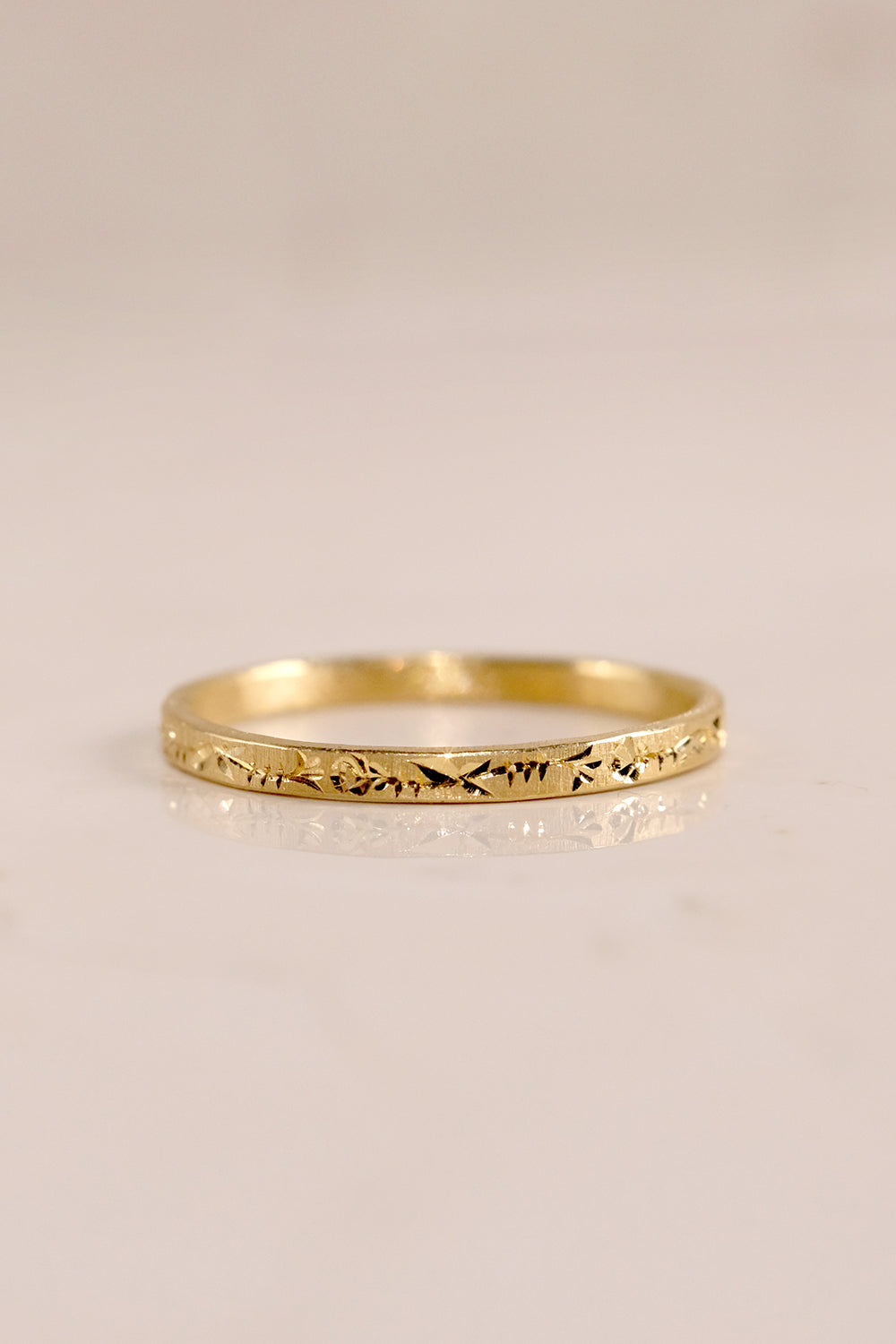 Flat Engraved Wedding Ring