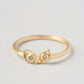 Diamond Leaf Pinkie Ring