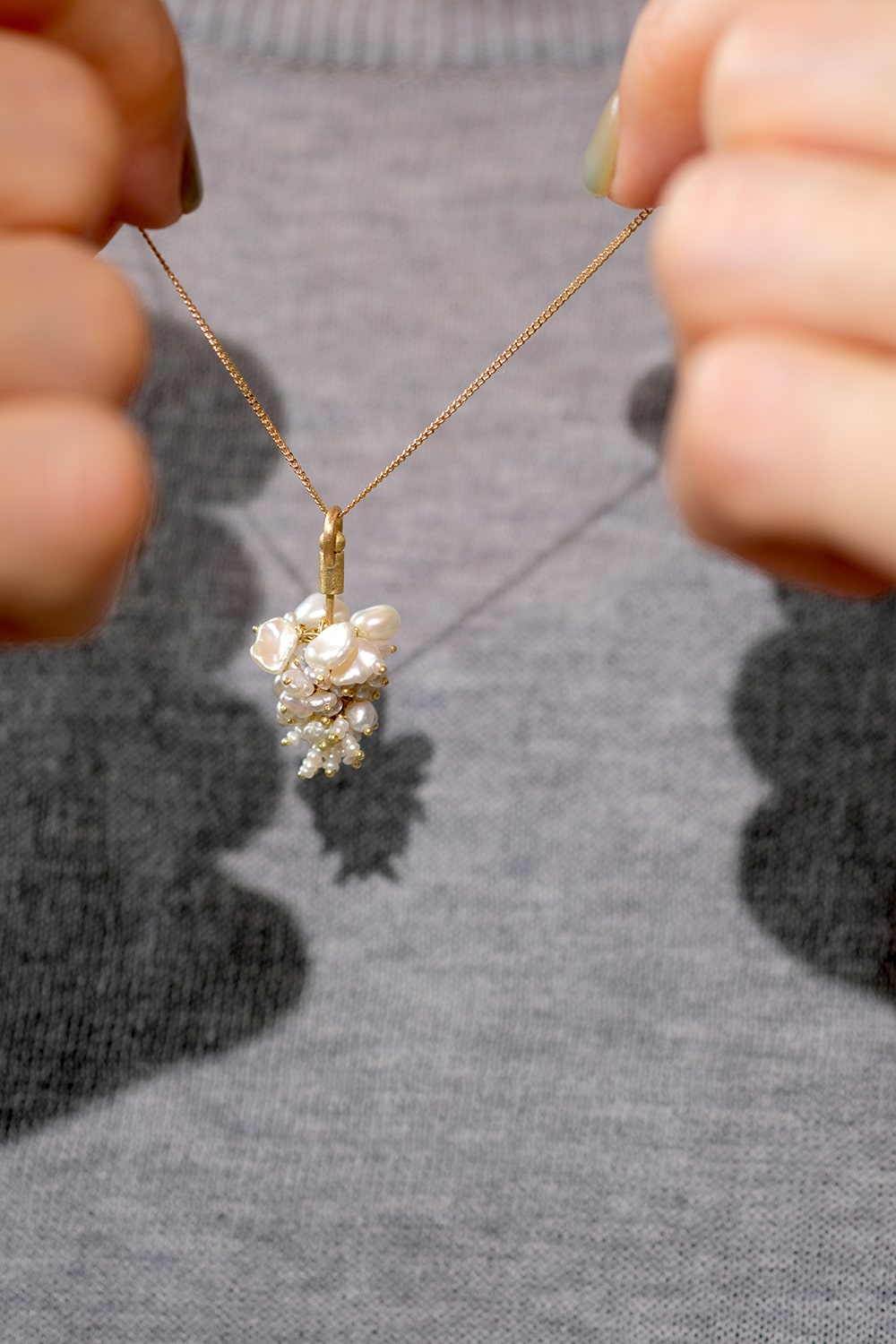 アクシス　あこやケシパール　フリンジネックレス