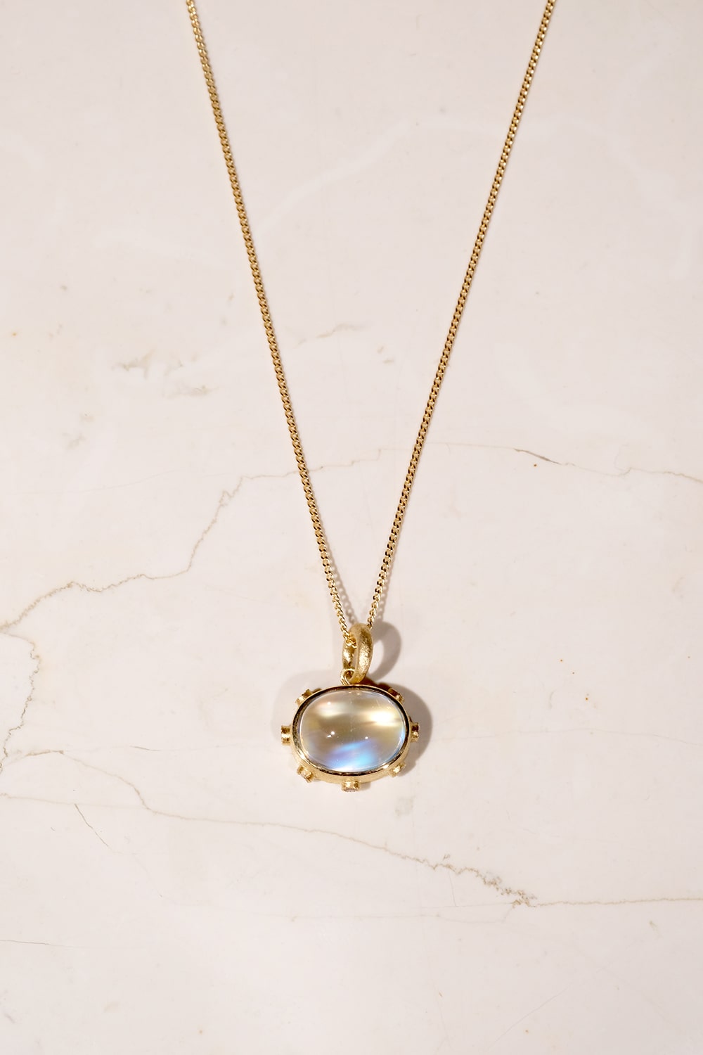 Rainbow Moonstone & Bekily Blue Garnet Necklace – SIXTH NIGHT