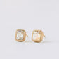 Rainbow Moonstone Square Stud Earrings (ERMS-LT01)