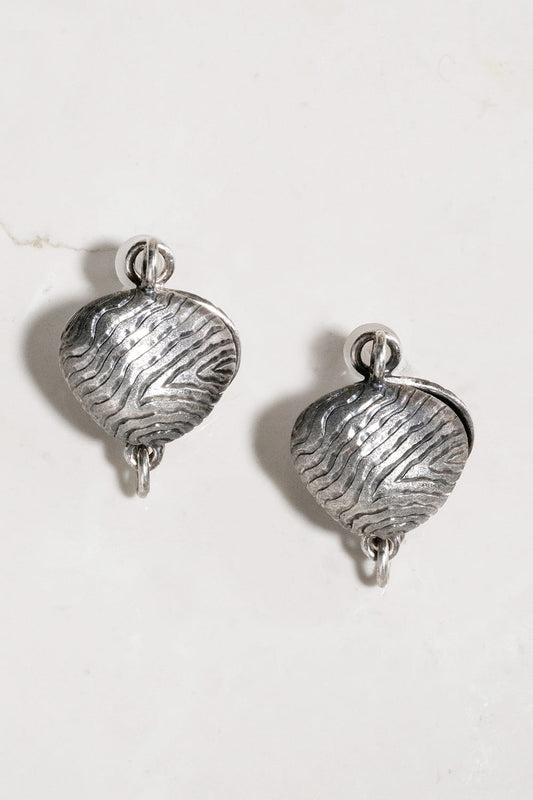 Silver Shell Earrings (Wave)