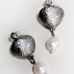 Silver Shell Pearl Earrings (Wave)