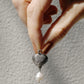 Silver Shell Pearl Earrings (Wave)