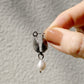 Silver Shell Pearl Earrings (Wave)