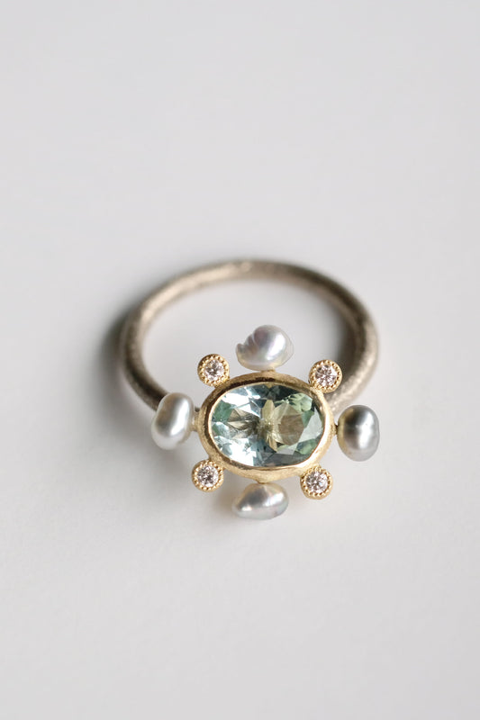 One Aquamarine Ring