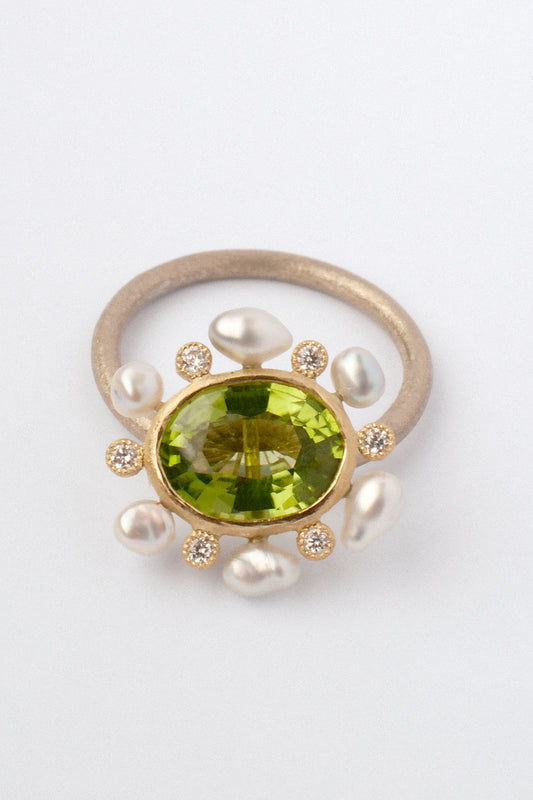 One Peridot Ring