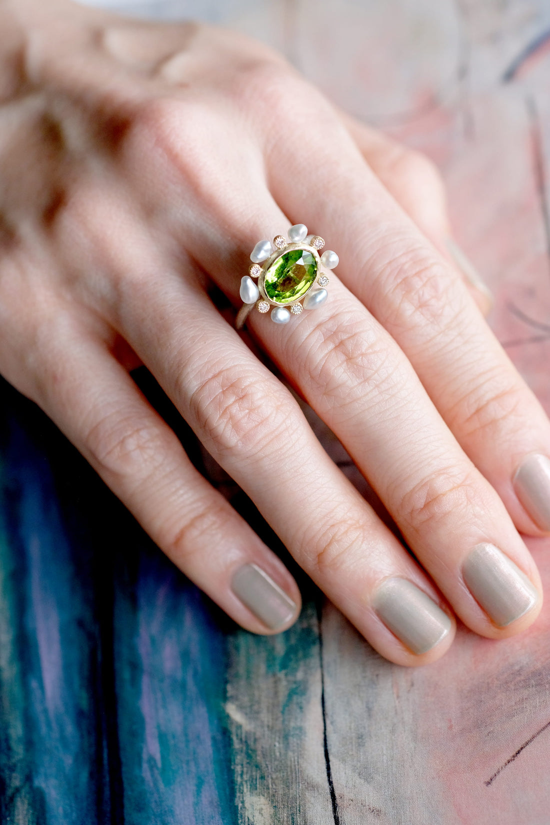 One Peridot Ring