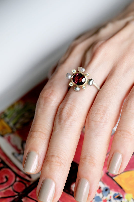 One Rhodolite Garnet Ring