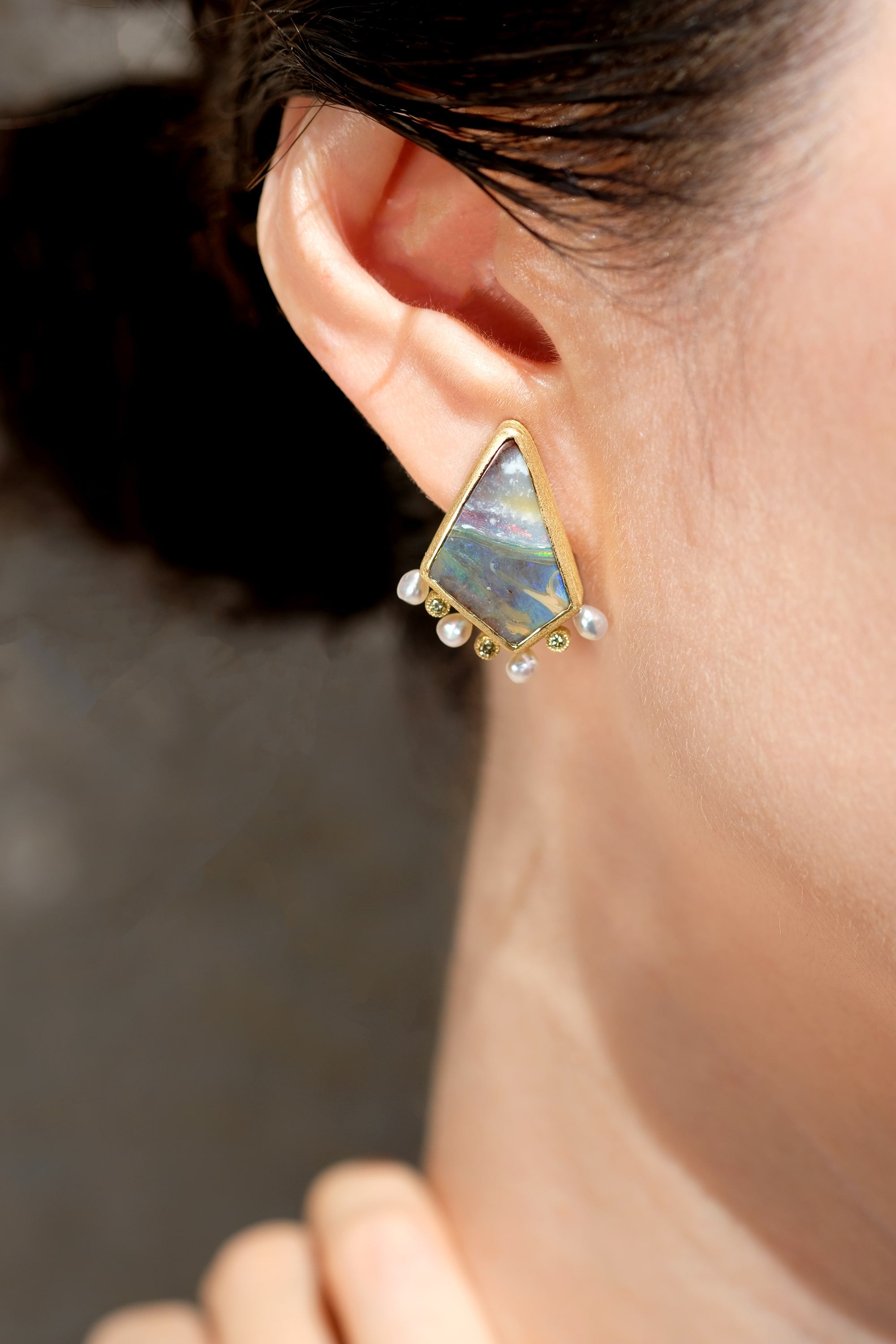 One Boulder Opal Earrings – SIXTH NIGHT