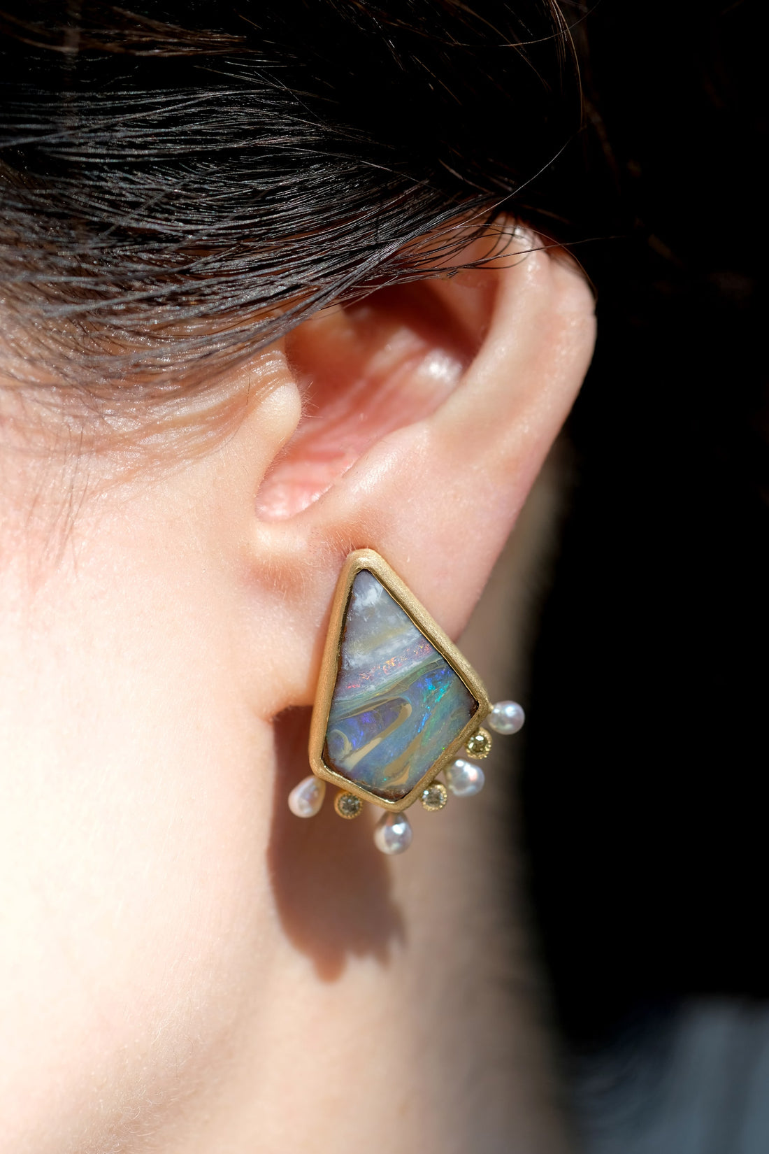 One Boulder Opal Earrings