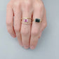 Bicolor Sapphire & Diamond Ring
