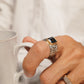 Sign Arabesque Bicolor Sapphire Ring