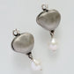 Silver Shell Pearl Earrings (Sand)