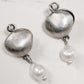 Silver Shell Pearl Earrings (Sand)