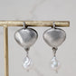 Silver Shell Pearl Earrings (Sand)