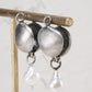 Silver Shell Pearl Earrings (Sand)