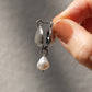 Silver Shell Pearl Earrings (Sand)