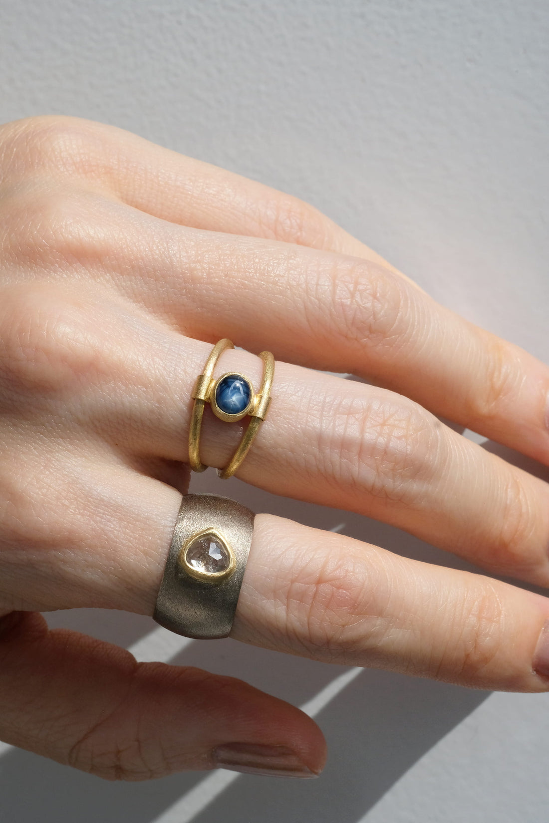 Orbit Star Sapphire Double Ring