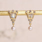 Halo Taper Diamond Earrings