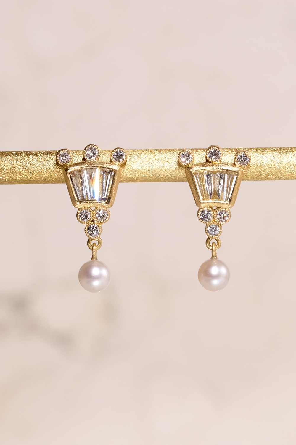Halo Taper Diamond Earrings