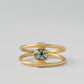 Orbit Trapiche Emerald Double Ring