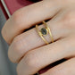 Orbit Trapiche Emerald Double Ring