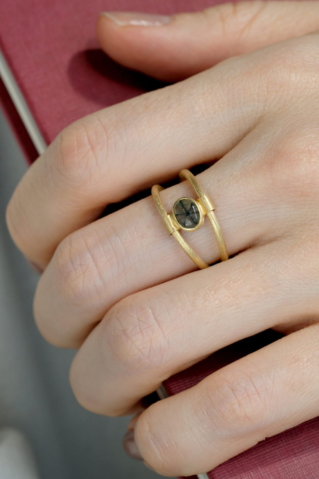 Orbit Trapiche Emerald Double Ring