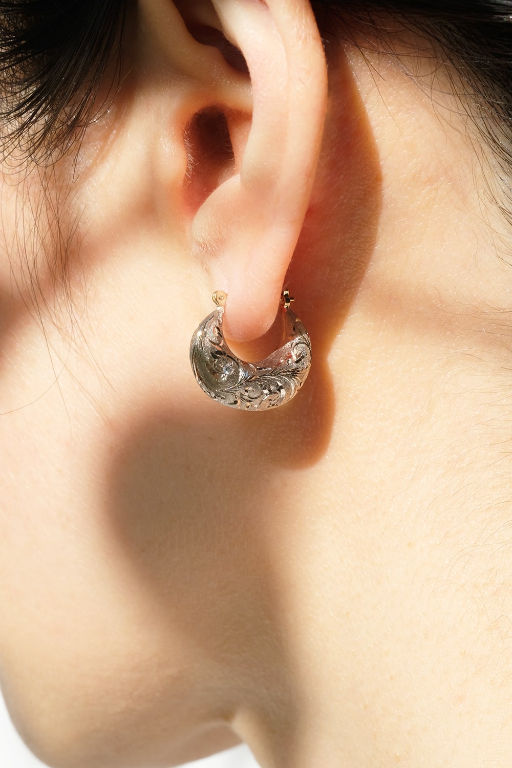 "çiçek" White gold botanical earrings-muska jewelry