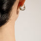 "çiçek" White gold botanical earrings-muska jewelry