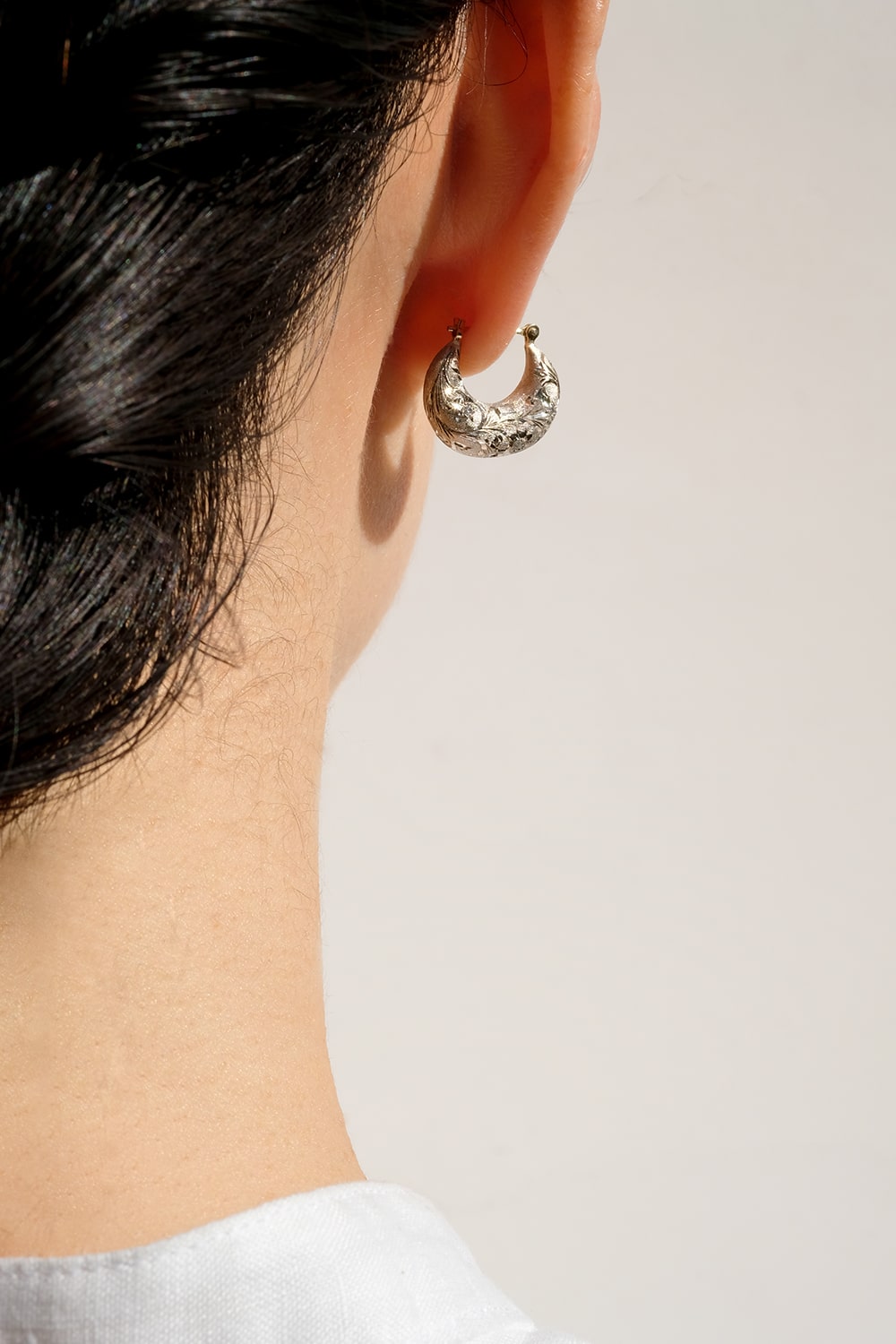 "çiçek" White gold botanical earrings-muska jewelry