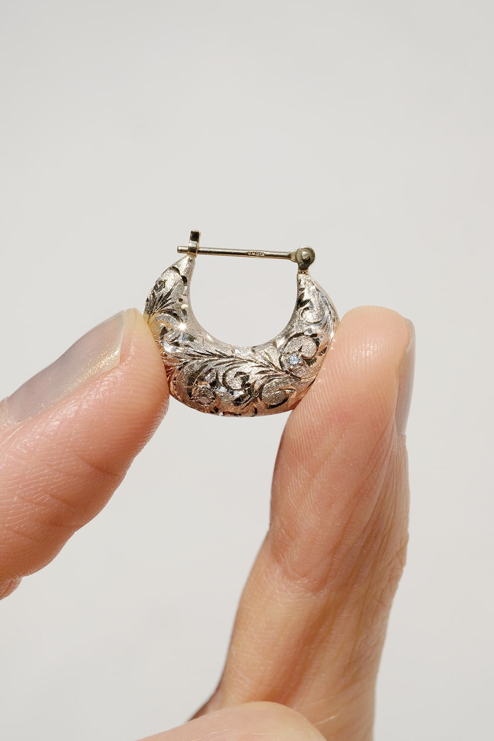 "çiçek" White gold botanical earrings-muska jewelry