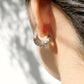 "çiçek" White gold botanical earrings-muska jewelry