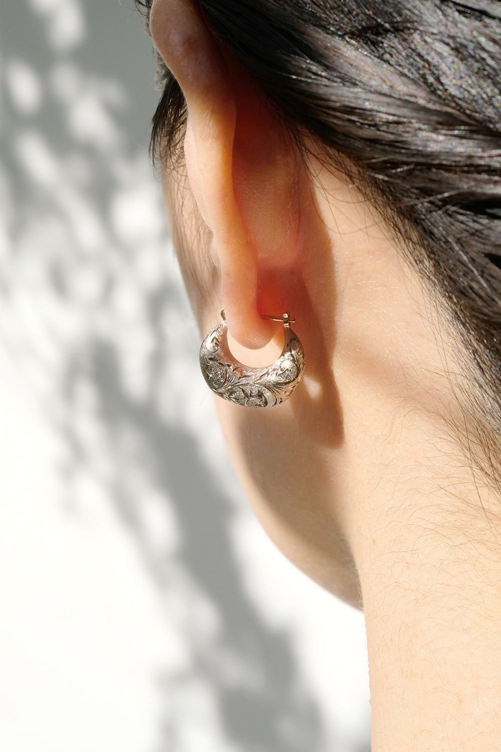 "çiçek" White gold botanical earrings-muska jewelry